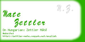 mate zettler business card